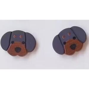 Black & Brown Puppy Stud Earrings – Cute Dog Jewelry